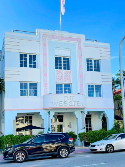 Webster Hotel elements design in three Ancient Romans ziggurat architecture roof South Beach Miami